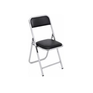 SILLA PLEGABLE CAL.20 CROMADA, TAPIZADA EN TELA PLIANA